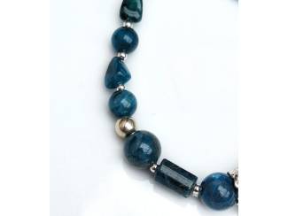 Armbanden Armband van natuursteen en sterling zilver