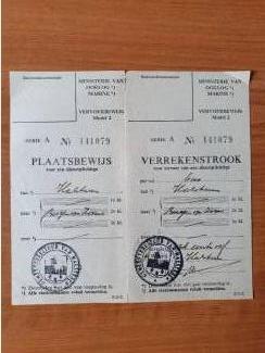 Plaatsbewijs voor een dienstplichtige