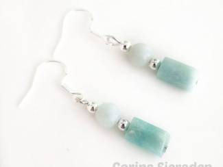 Oorbellen Zilveren oorhangers met natuursteen