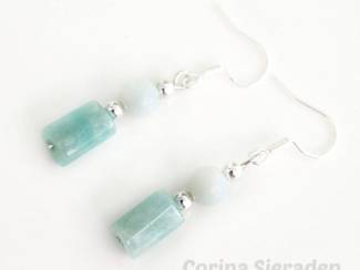 Oorbellen Zilveren oorhangers met natuursteen