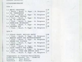 Kerst Hans J&ouml;chler &ndash; Gitarrenweihnacht 12 nrs cassette ZGAN