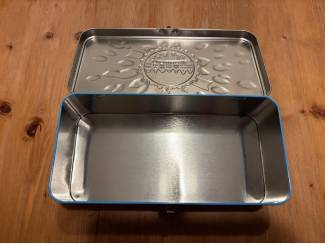 Blikken Lipton postcodeloterij blik rechthoekig reli&euml;f deksel met sluiti