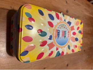 Blikken Lipton postcodeloterij blik rechthoekig reli&euml;f deksel met sluiti