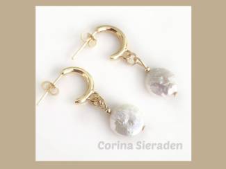 Oorbellen Vergulde oorstekers met parels
