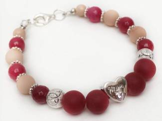 Armband van natuursteen en sterling zilver