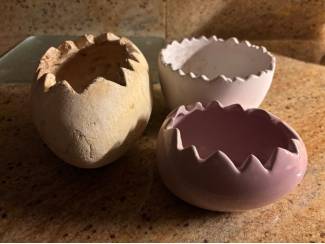 Pasen 3 aardewerk porselein bakjes Pasen creatief paasbakje