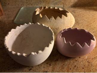 Pasen 3 aardewerk porselein bakjes Pasen creatief paasbakje