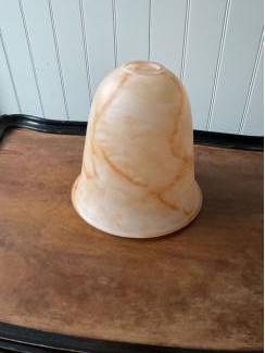 Art Deco lampenkap van gemarmerd glas