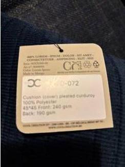 Woonaccessoires | (sier-)kussens & hoezen Cushion blauw corduroy kussen COMPLEET NIEUW 45 x 45 cm