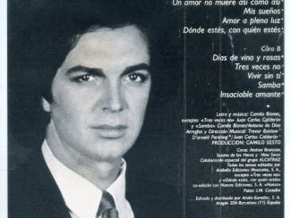 Cassettebandjes Camilo Sesto &ndash; Amaneciendo 10 nrs cassette 1980 ZGAN