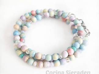 Armbanden Wikkelarmband van natuursteen