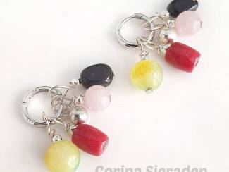 Sterling zilveren oorringen met natuursteen