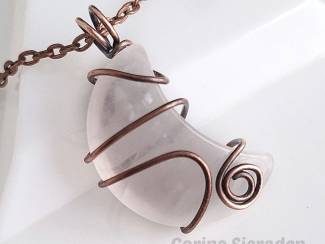 Kettinghangers Hanger met rozenkwarts