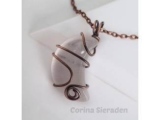 Kettinghangers Hanger met rozenkwarts