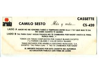 Cassettebandjes Camilo Sesto 4 verschillende cassettes &euro;2,50 p/s 4 voor &euro;8