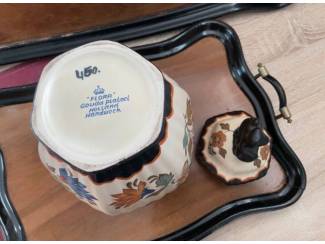 Keramiek en Aardewerk Vintage keramieken dekselpot van Flora Gouda Holland