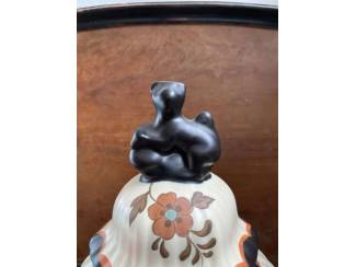 Keramiek en Aardewerk Vintage keramieken dekselpot van Flora Gouda Holland