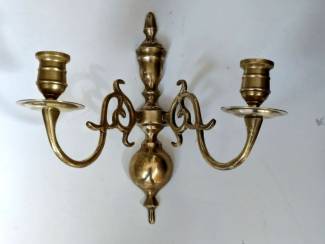 Vintage Messing wandkandelaar met 2 armen zeer mooie staat