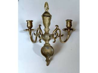 Woonaccessoires Vintage Messing wandkandelaar met 2 armen zeer mooie staat