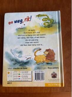 Kinderboeken AVI 2 Ga weg Rik ( Claudia de Boer ) 1 klavertje geel Kluitman