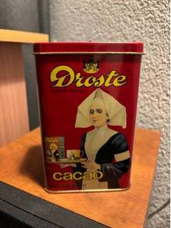 Droste cacao blik 125 gr , afm. 8,5 x 13,5 x 5,5 cm