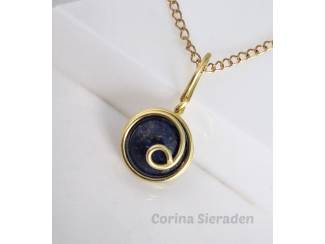 Kettinghangers Vergulde hanger met lapis lazuli