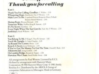 Cassettebandjes Jo Stafford - Thank You For Calling cassette 1981 ZGAN