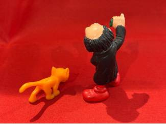 Poppetjes en Figuurtjes Gargamel 5,5 cm en kat Azrael 2 cm, Schleich 1978 Peyo smurfen