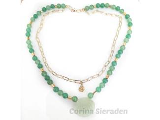 Kettingen Ketting van natuursteen en messing