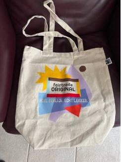 Katoenen tas Fairtrade uitvouwbare bodem nieuw Katoen