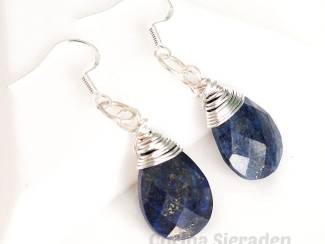 Oorbellen Sterling zilveren oorhangers met lapis lazuli