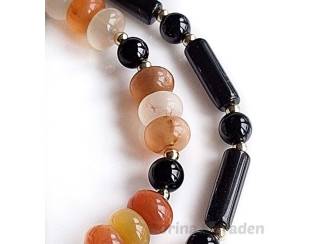 Armbanden Armbandenset van jade, obsidiaan en vergulde accenten