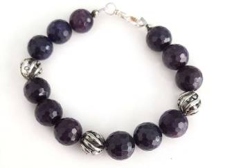 Armbanden Armband van agaat en tibetaans zilver