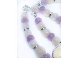 Armbanden Armbandenset van jade en morganiet AANBIEDING