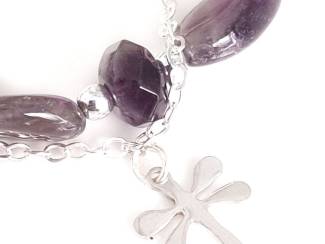 Armbanden Armband van amethist en hematiet