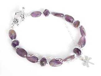 Armband van amethist en hematiet