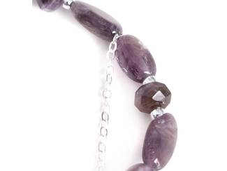 Armbanden Armband van amethist en hematiet