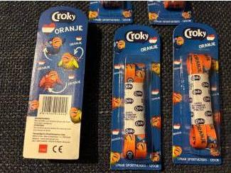 Merken en Reclamevoorwerpen Croky oranje sportveters 120cm nieuw veters