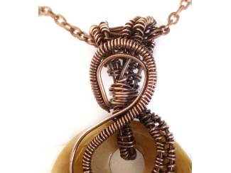 Kettinghangers Wire wrapped hanger met jade AANBIEDING