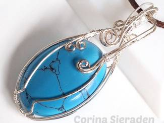 Kettinghangers Wire wrapped hanger met howliet AANBIEDING
