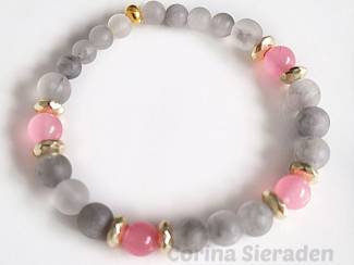Armbanden Armband van agaat, jade en hematiet