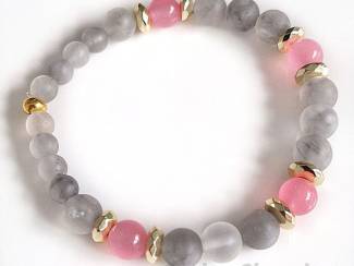 Armbanden Armband van agaat, jade en hematiet
