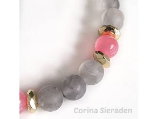Armbanden Armband van agaat, jade en hematiet
