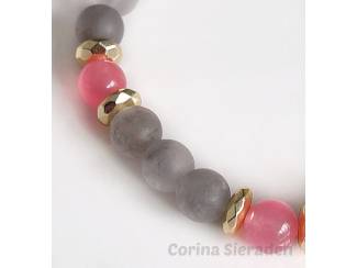 Armbanden Armband van agaat, jade en hematiet