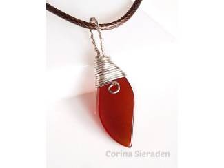 Kettinghangers Wire wrapped hanger met carneool AANBIEDING