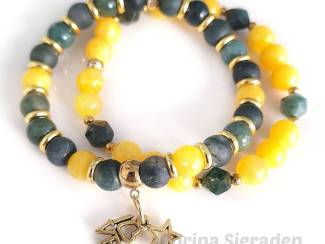Armbanden Armbandenset van mosagaat en jade