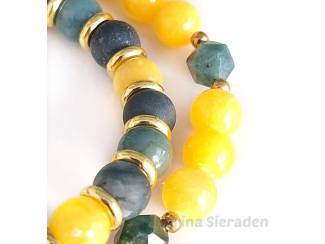 Armbanden Armbandenset van mosagaat en jade