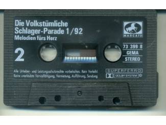 Cassettebandjes Die Volkst&uuml;mliche Schlagerparade 1/92 16 nrs cassette 1992 ZGAN