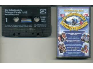 Cassettebandjes Die Volkst&uuml;mliche Schlagerparade 1/92 16 nrs cassette 1992 ZGAN