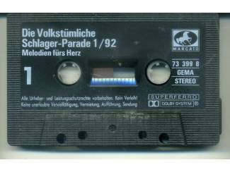 Cassettebandjes Die Volkst&uuml;mliche Schlagerparade 1/92 16 nrs cassette 1992 ZGAN